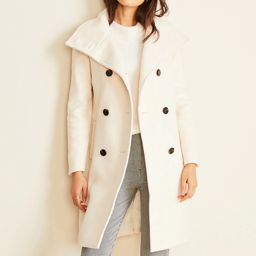NWT Ann Taylor Petite Funnel Neck Coat